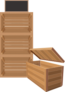 Caisses en bois avec un design adapté à son utilisation